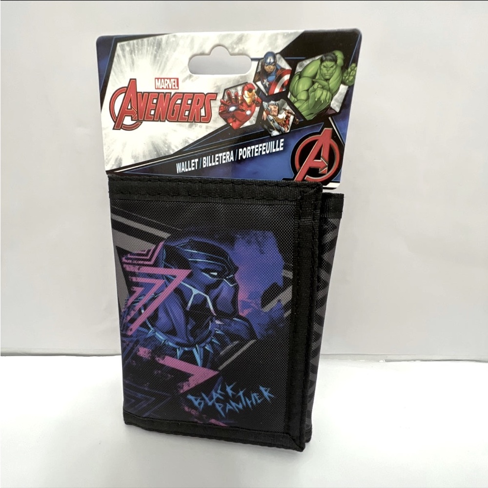 Marvel Avengers Black Panther Tri Fold Velcro Wallet